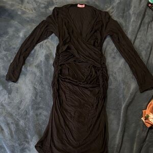 Hello MIZ Black Long Sleeve Dress
